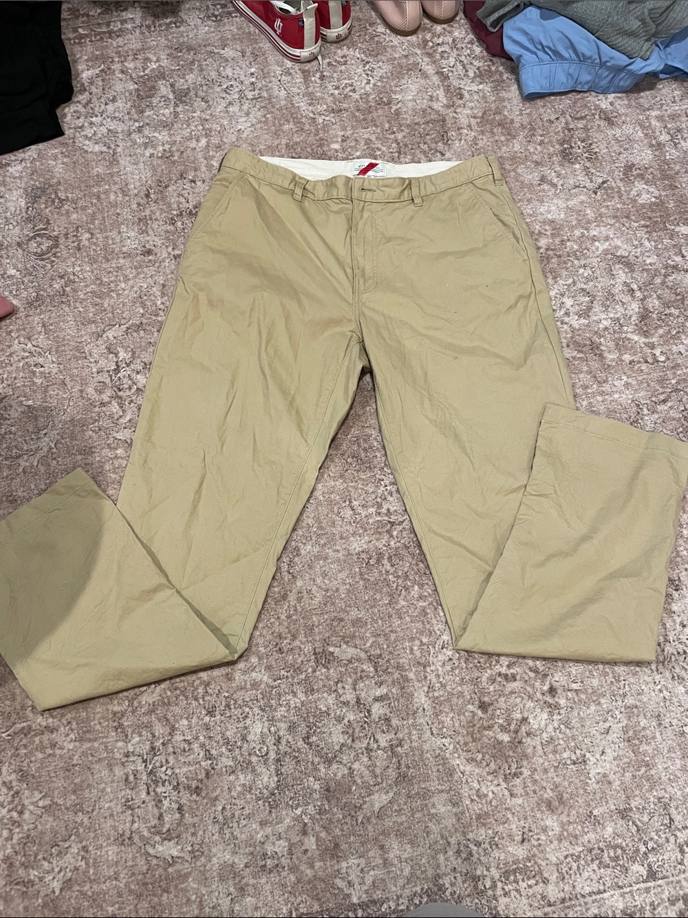 Men's Tan Chino Pants - Straight Fit